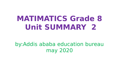 MATIMATICS Grade 8 Unit SUMMARY 2.pdf